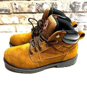 Brahma Brown Suede Leather Waterproof Hiking Or Work Boots- Men’s Size 9.5